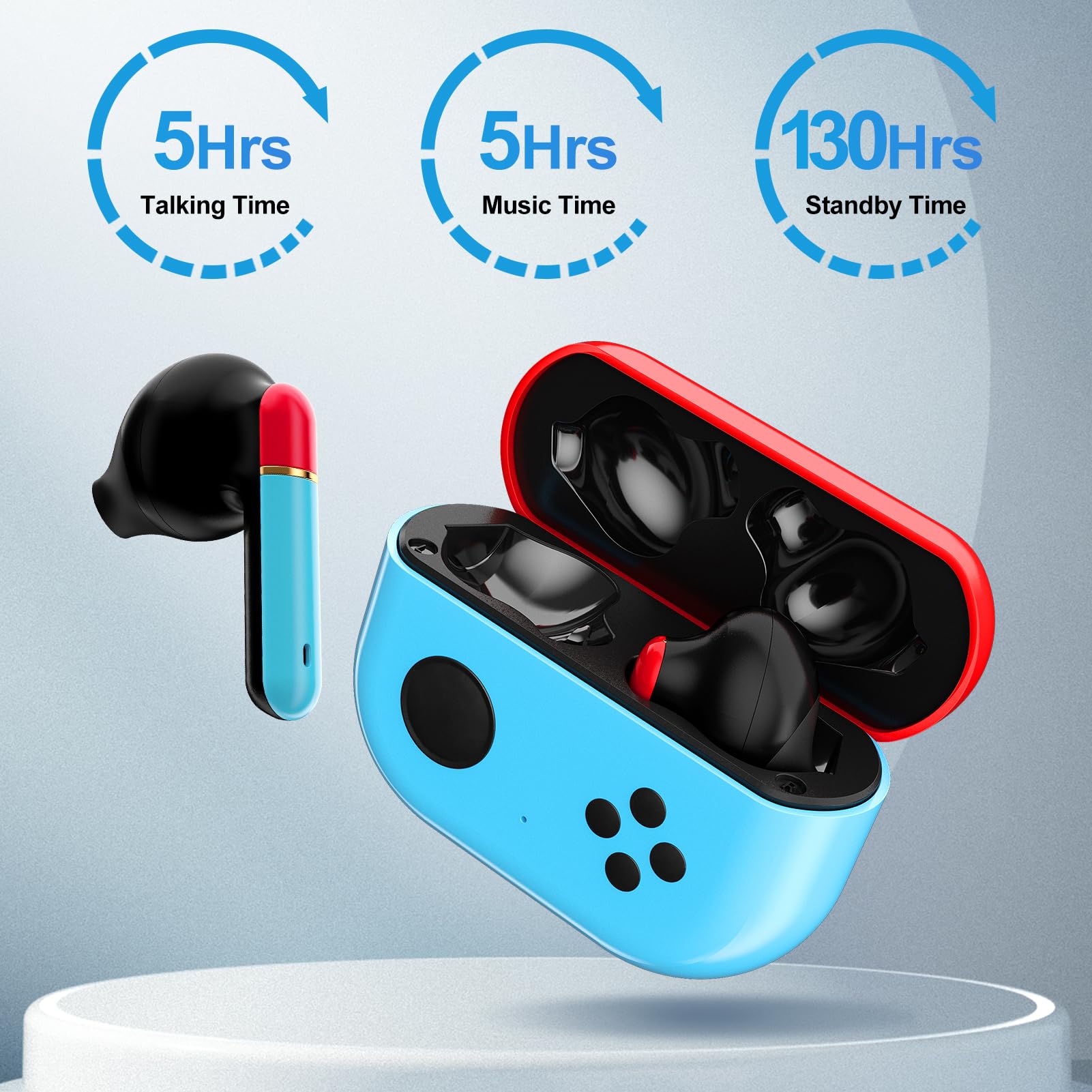 Wireless Earbuds Bluetooth 5.0 with Hi-Fi Stereo Sound & Built-in Mic - 35Hrs Playtime, Comfort Fit In-Ear Headphones with Charging Case for iPhone & Android - Perfect for Sports, Workouts, Commuting & Office Use