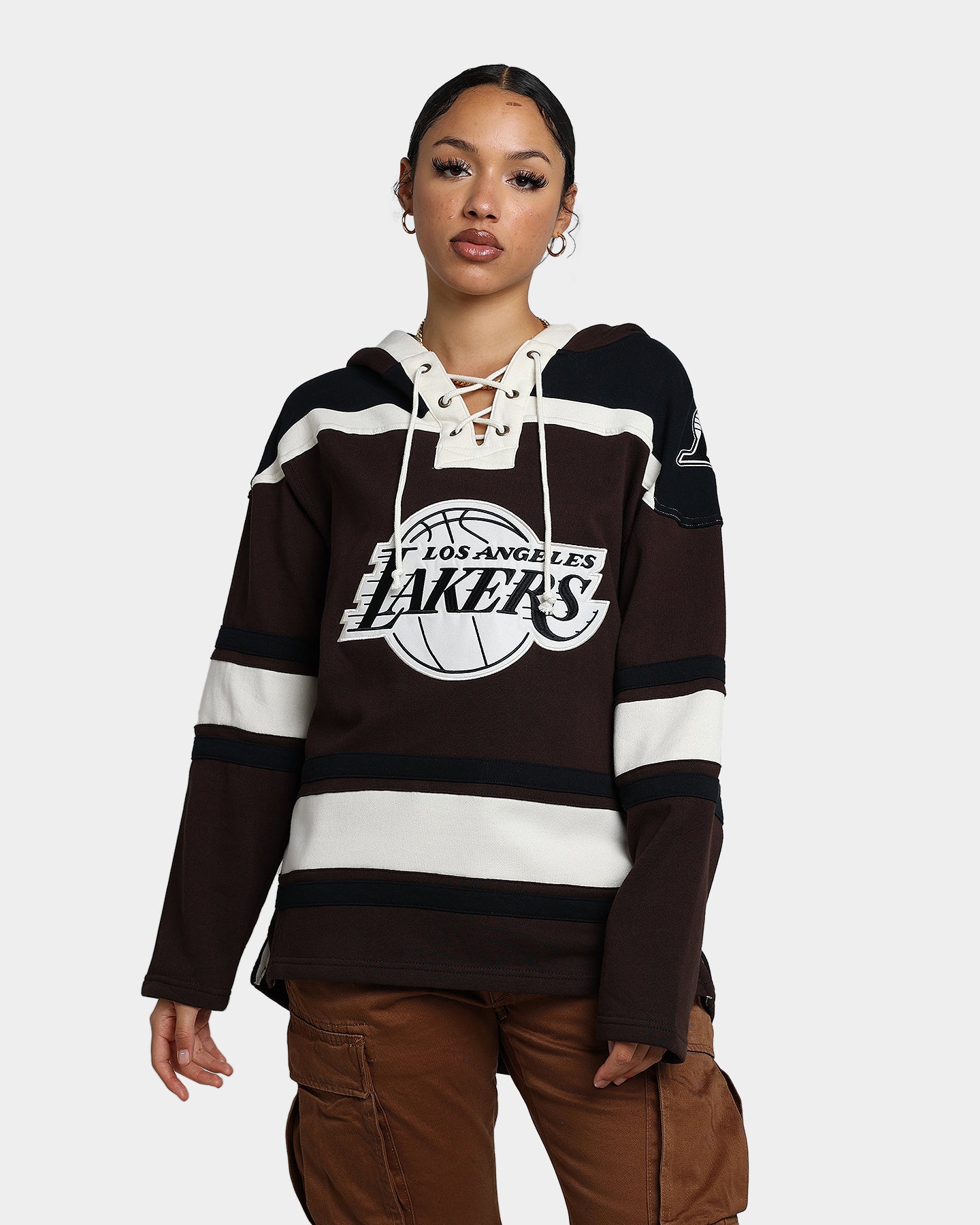 47 Brand Los Angeles Lakers Superior Lacer Hoodie Brown - NBA Fan Apparel for Men & Women - Perfect for Game Day, Casual Wear & Lakers Fan Gifts