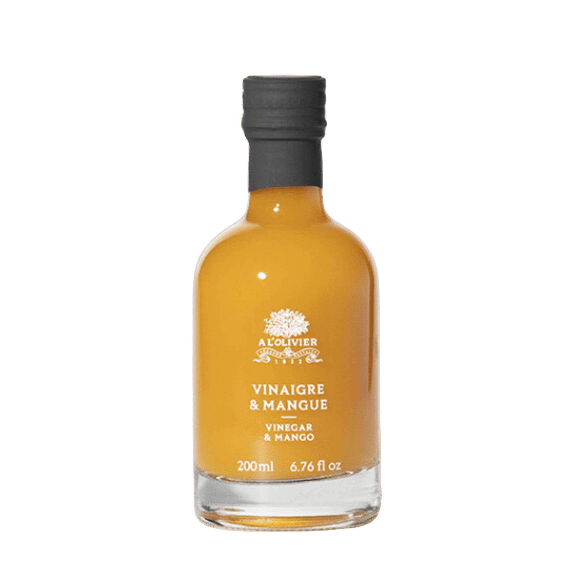 Organic A L'Olivier Mango Fruit Vinegar - 7 oz | Premium Yellow Cooking Vinegar for Salads, Marinades & Healthy Recipes