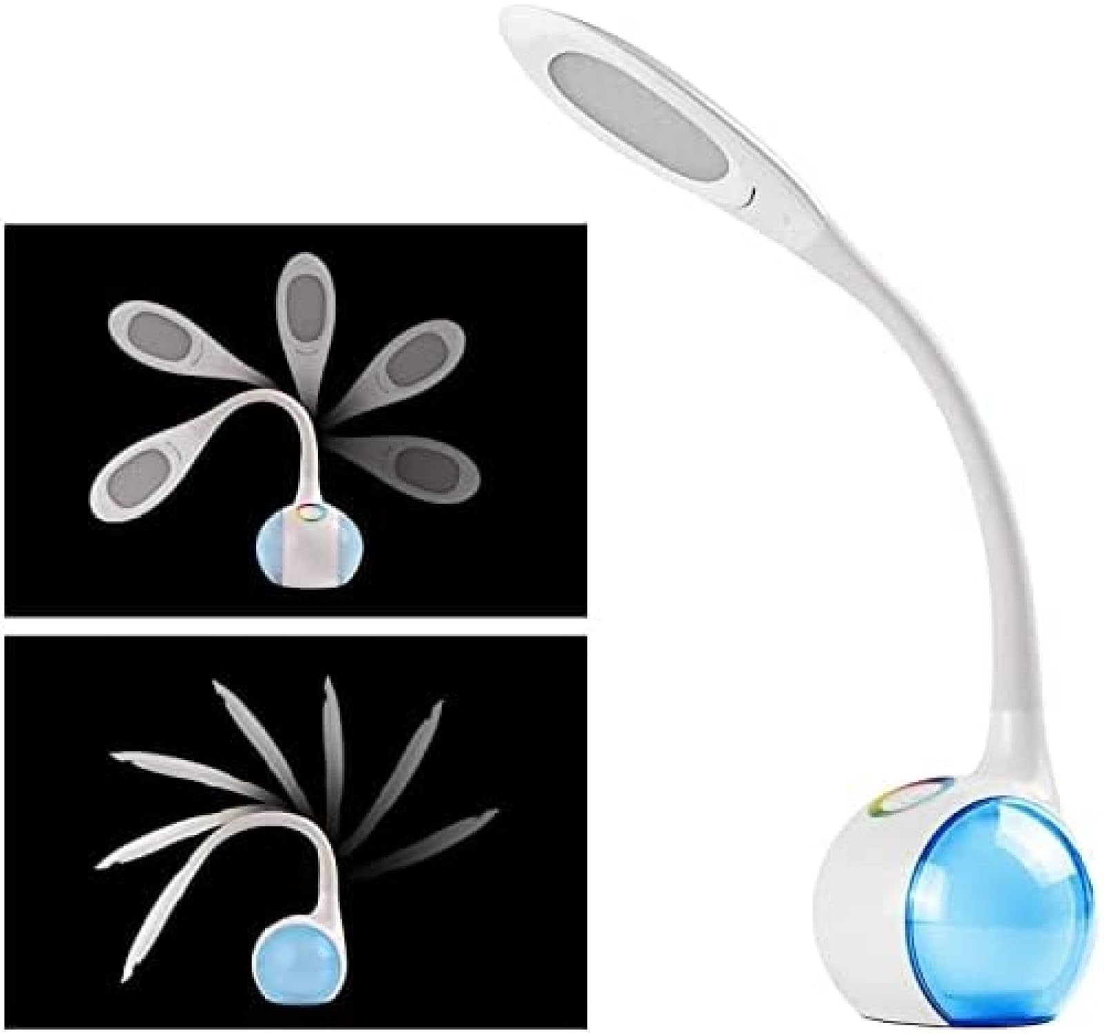 LED Eye Protection Desk Lamp - Dimmable 360° Flexible Gooseneck with 3 Brightness Levels & RGB Color Changing | Touch Control for Bedroom, Office, Study Room | Perfect for Reading, Working & Night Light