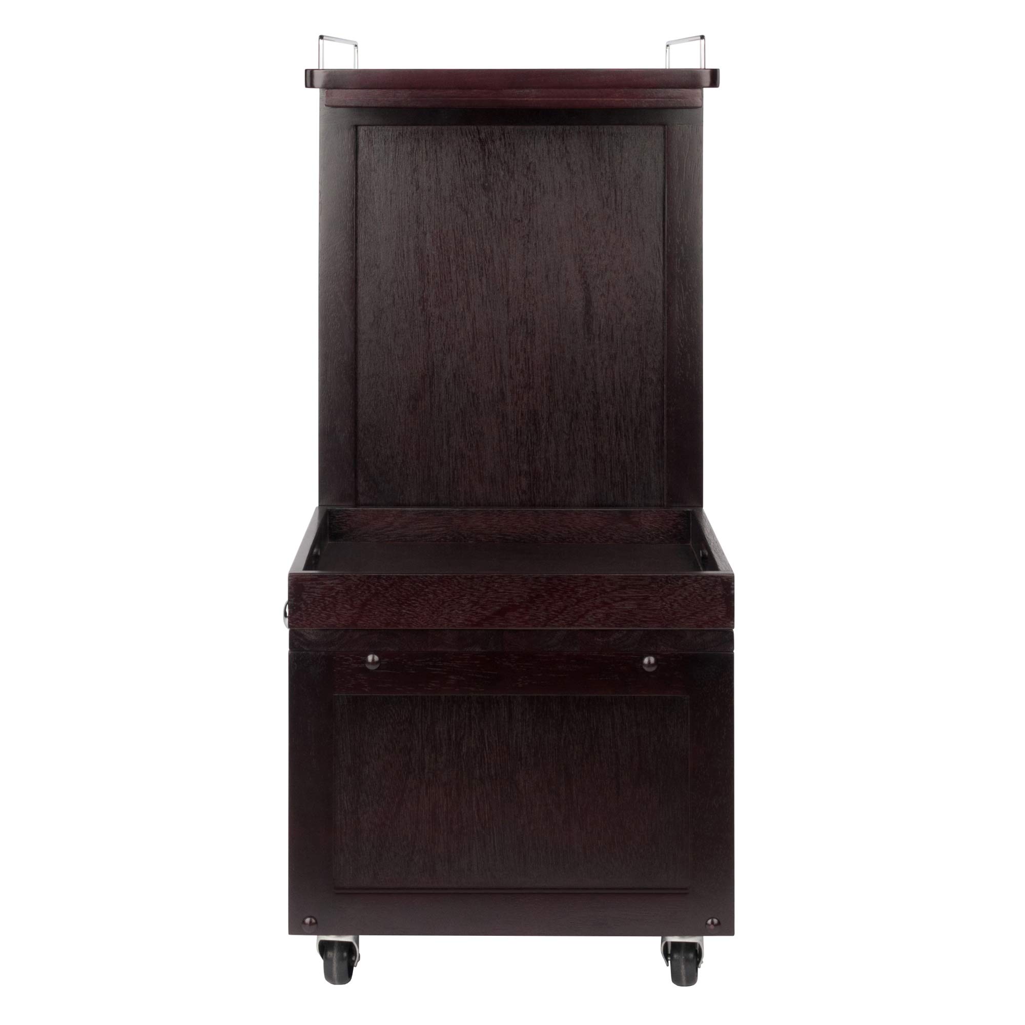 Winsome Wood Galen Entertainment Cart - Rolling TV Stand with Storage Shelf for Living Room, Bedroom, Home Theater - Perfect for Organizing Media Devices & Decor