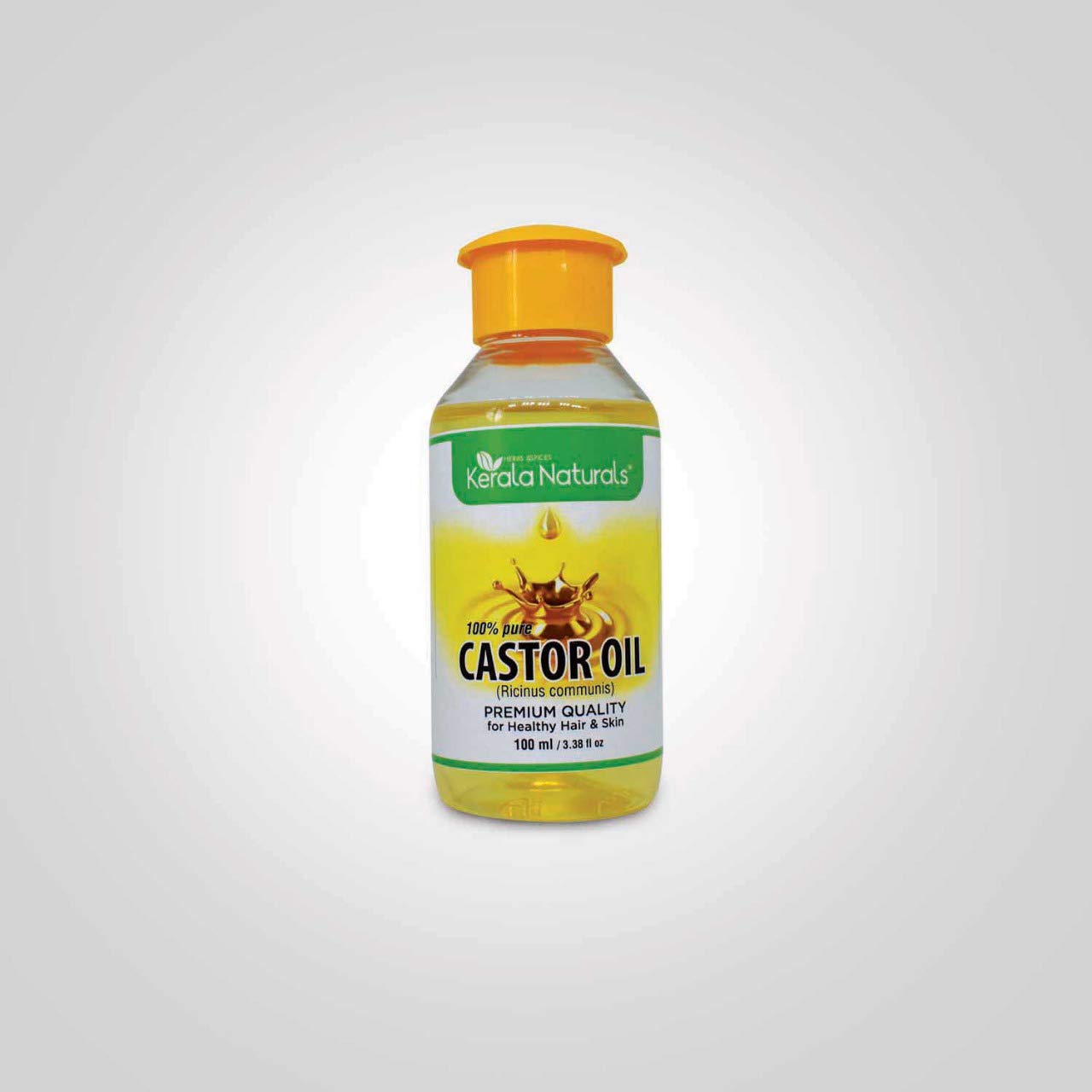 Kerala Naturals Pure Castor Oil 100ml - Organic Cold-Pressed Castor Oil for Hair Growth, Skin Care & Eyelashes - Natural Moisturizer for Dry Skin & Scalp - Perfect for DIY Beauty Treatments & Massage Therapy