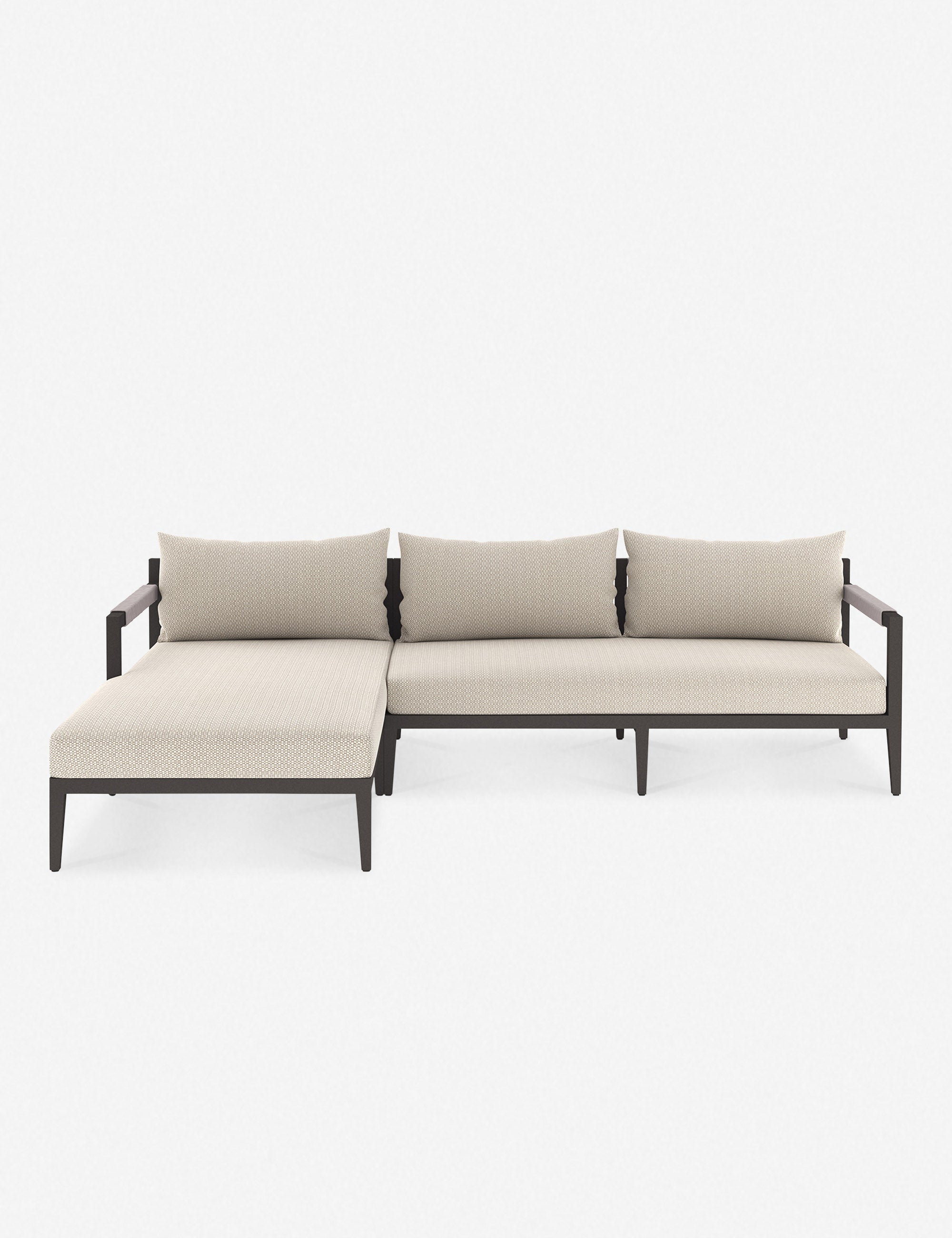 Cadenza Indoor Outdoor Metal Sectional Sofa Set - Modern Patio Furniture for Living Room, Garden & Backyard - Weather-Resistant Comfortable Lounge Seating