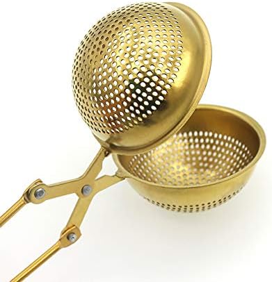 Premium Stainless Steel Tea Infuser with Gold Snap Ball - Loose Leaf Tea Strainer for Hot & Iced Tea - Perfect for Home, Office, and Travel Use
