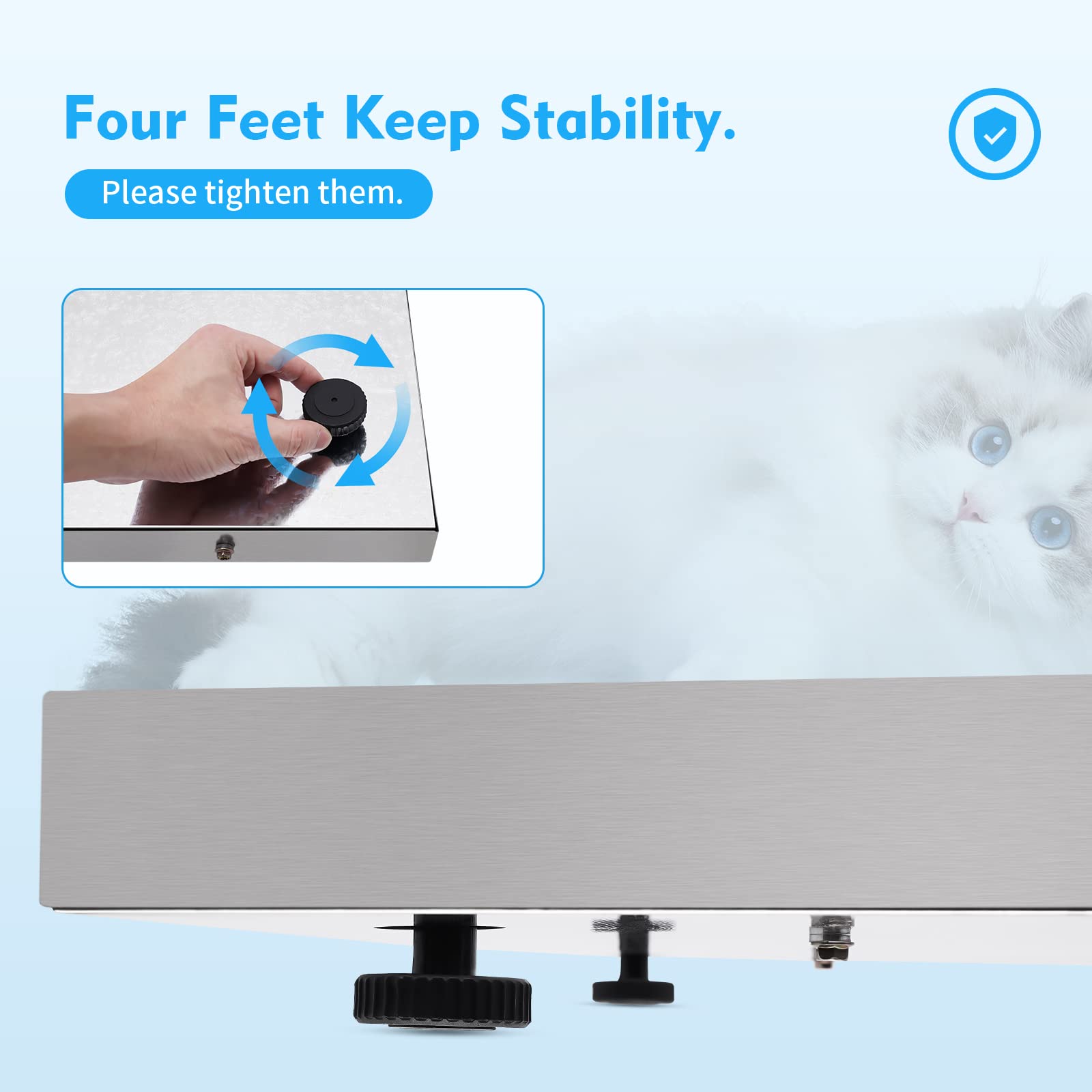 440lbs Heavy Duty Digital Veterinary Scale with LCD Display - 40.7 x 20.8in Stainless Steel Large Pet & Livestock Weighing Platform - Accurate Electronic Scale for Dogs, Cats, Horses, Cattle - Perfect for Vet Clinics, Farms & Animal Health Monitoring