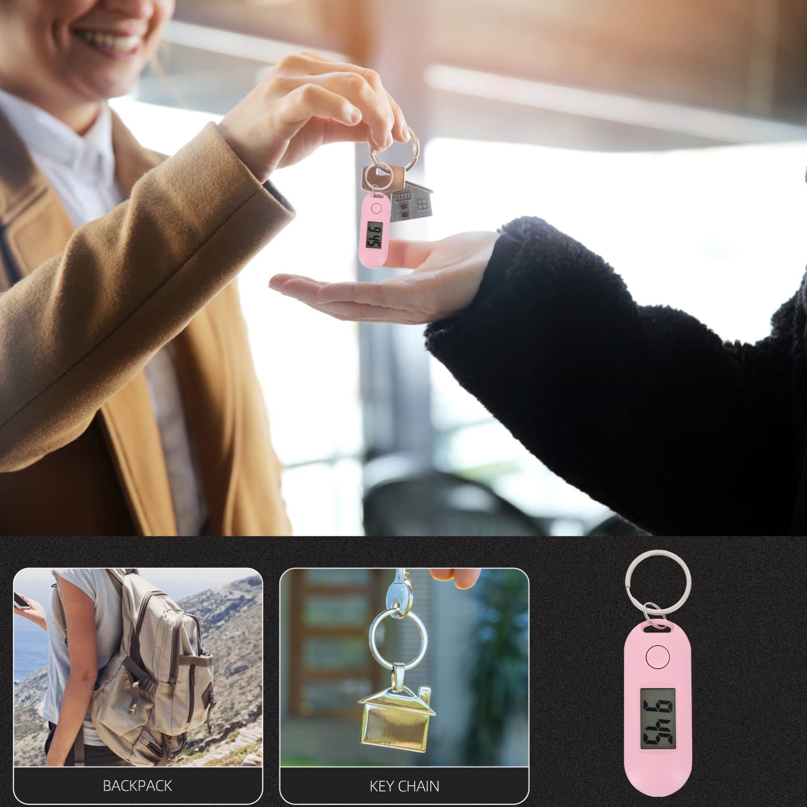 Mikikit Digital Pocket Watch with Clip and Keychain - Silent Hanging Nurse Watch for Boys, Nurses & Professionals | Perfect for Medical, School & Work Use