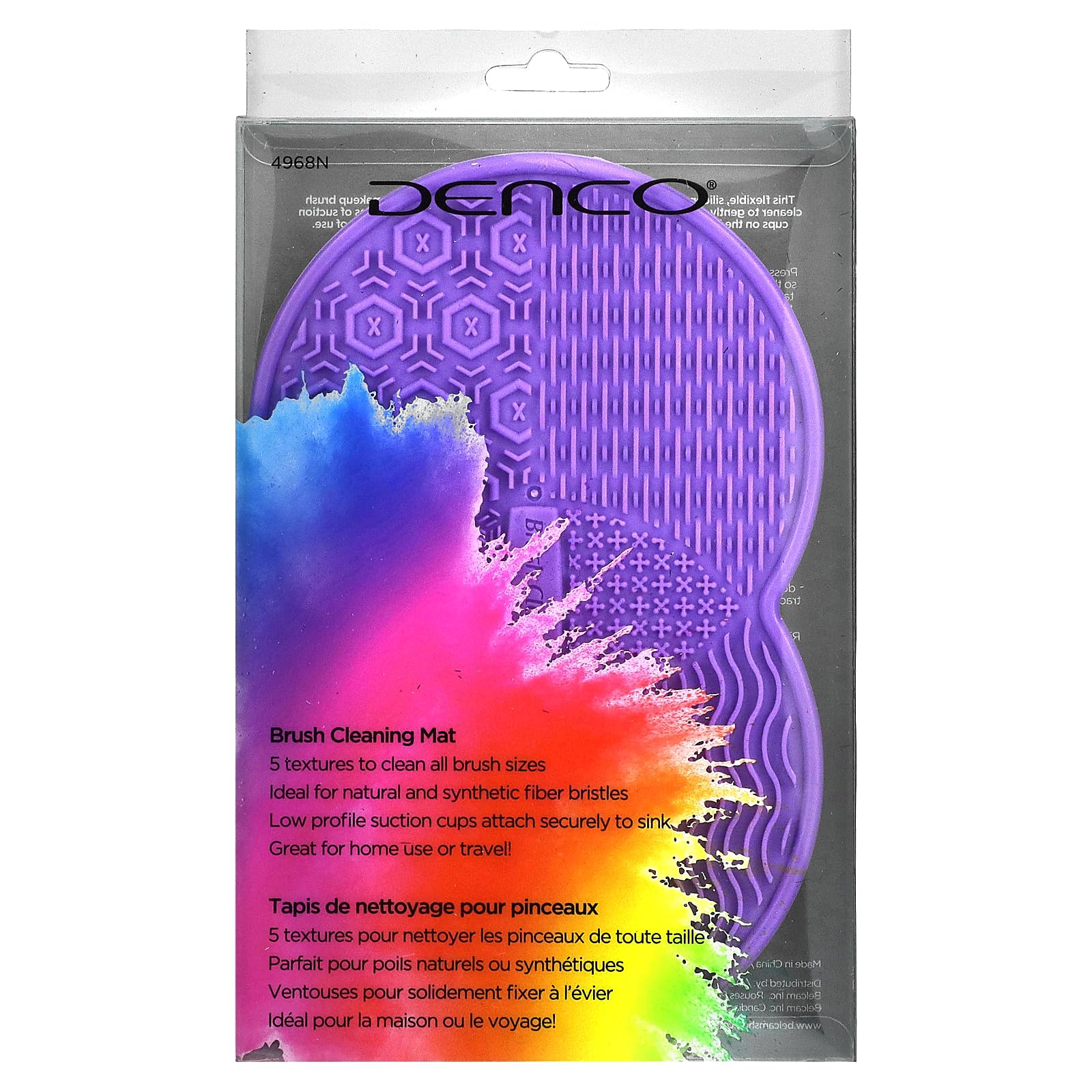 Denco Brush Cleaning Mat for Makeup Artists - Silicone Brush Cleaner Pad with Non-Slip Base for Easy Cosmetic Brush Washing (Perfect for Home Salon & Professional Makeup Kits)