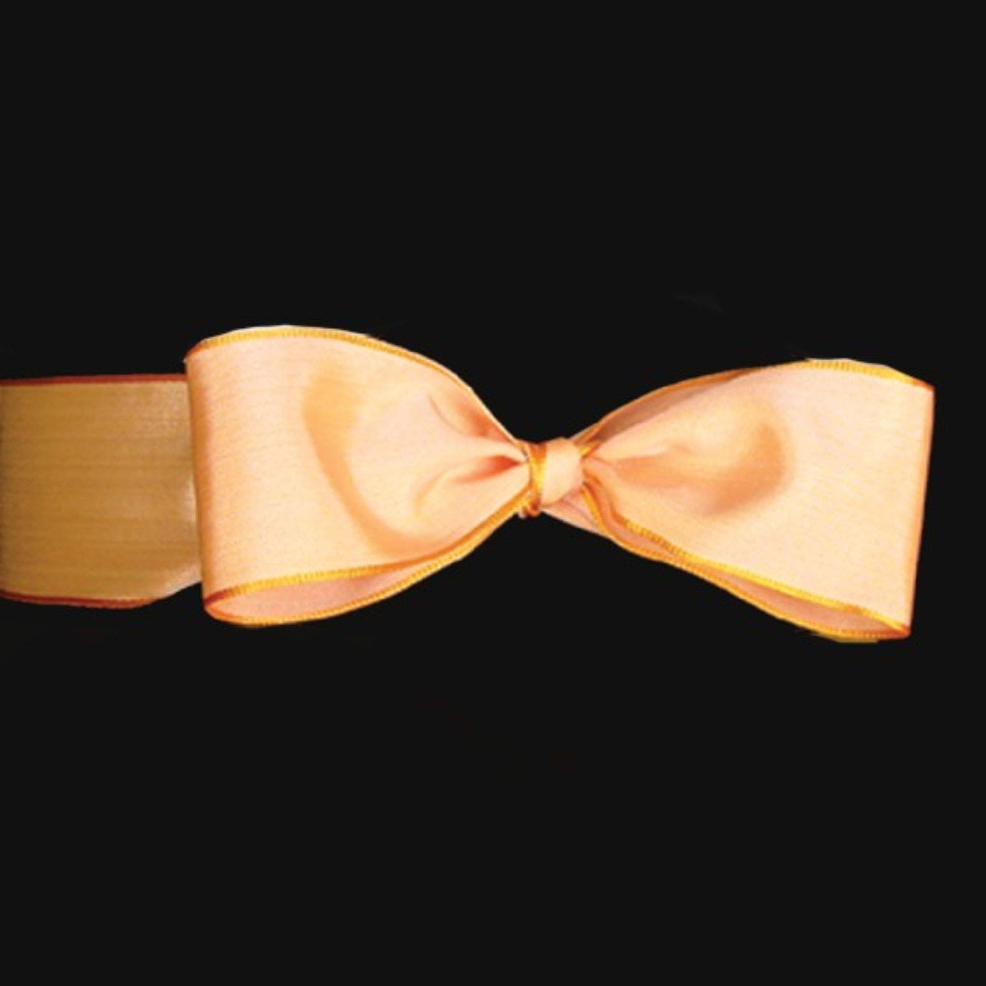 Peach Orange French Taffeta Wired Craft Ribbon - 1.5 Inch x 27 Yards for Gift Wrapping, DIY Wedding Decorations & Floral Arrangements