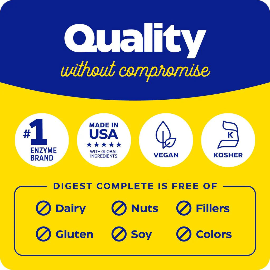 Enzymedica Digest Complete - High Potency Digestive Enzymes for Gut Health & Bloating Relief - Supports Digestion of Carbs, Proteins & Fats - Ideal for Meals, Travel & Digestive Comfort