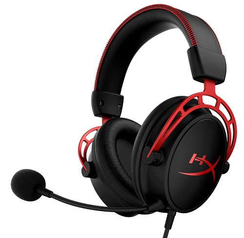HyperX Cloud Alpha Gaming Headset - Professional Wired Headphones with 7.1 Surround Sound, Discord & TeamSpeak Certified - Red/Black - Perfect for PC, PS4, Xbox & Competitive Esports Gaming