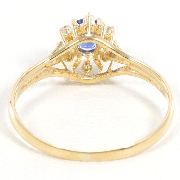 18K Yellow Gold Sapphire Diamond Ring for Women - Elegant Engagement, Wedding, Anniversary Gift - Perfect for Special Occasions & Everyday Luxury