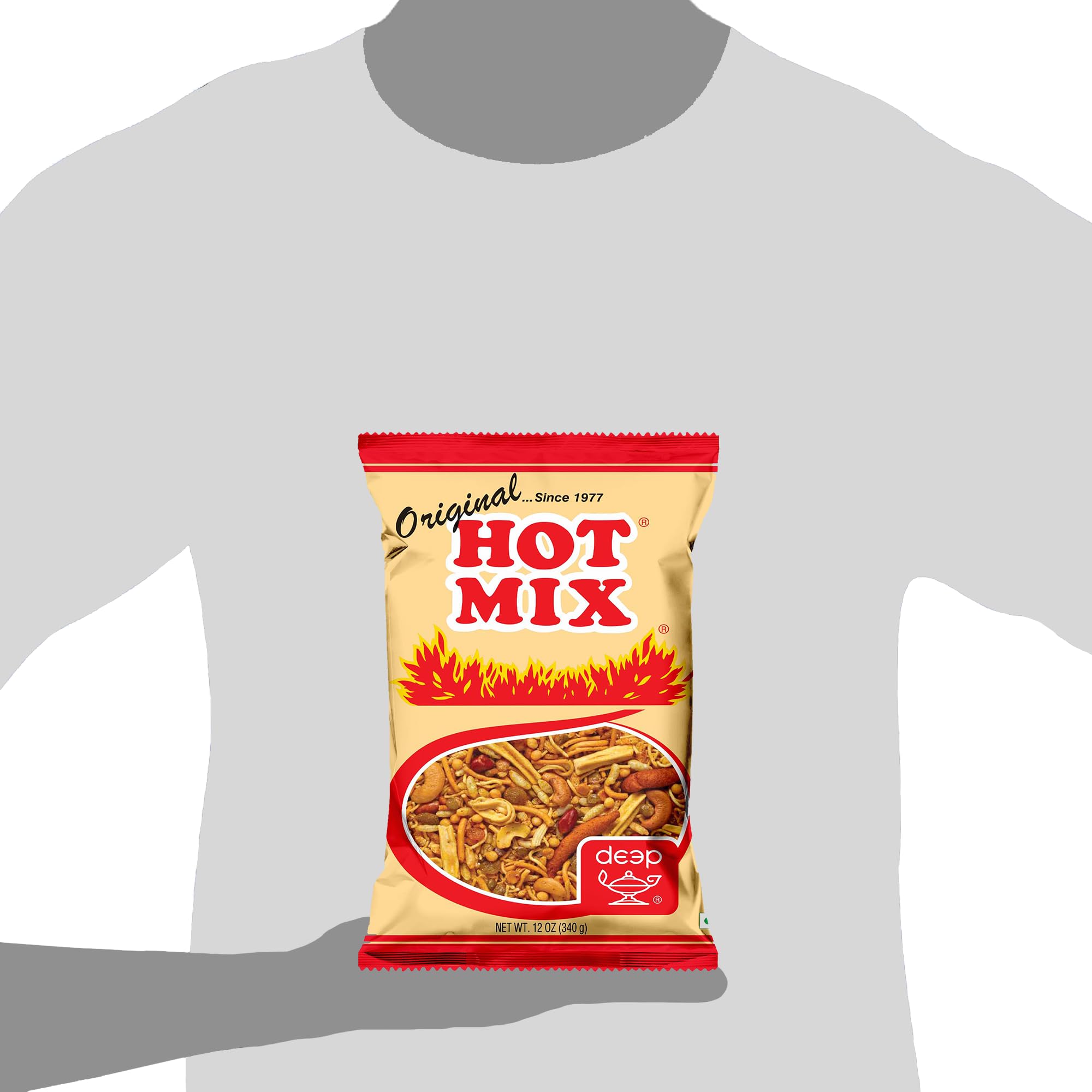 Deep Hot Mix Original Chawanu Namkeen Snacks - 12 oz (340g) | Authentic Indian Savory Snack Mix | Crispy Crunchy Traditional Namkeen | Mildly Spiced Flavorful Ready-to-Eat | Perfect for Parties, Movie Nights & Tea Time Snacking