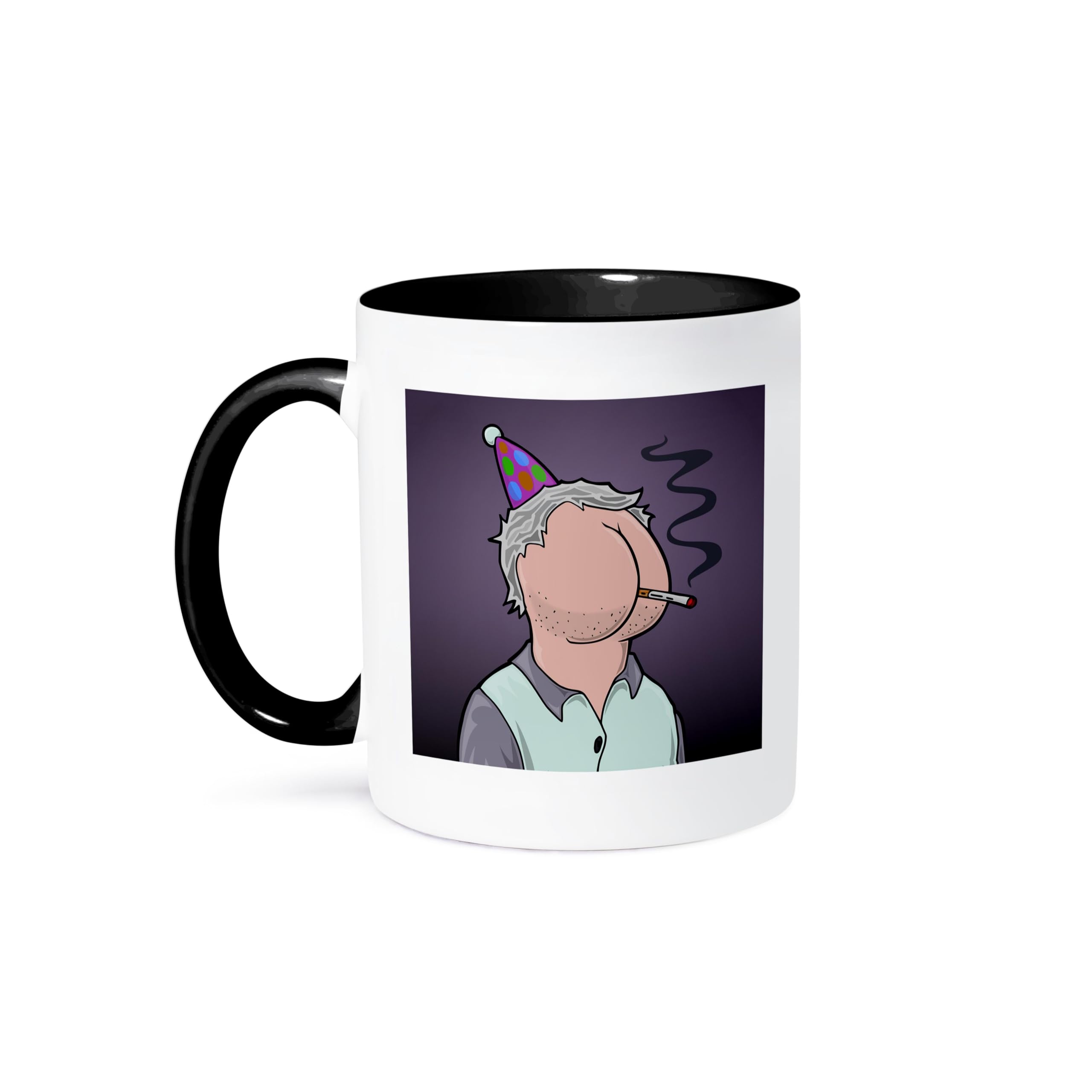 11oz Funny Butt-Faced Birthday Cartoon Coffee Mug - Smoking Party Design - Novelty Gift for Coffee Lovers - Perfect for Office Humor, Gag Gifts & Birthday Parties