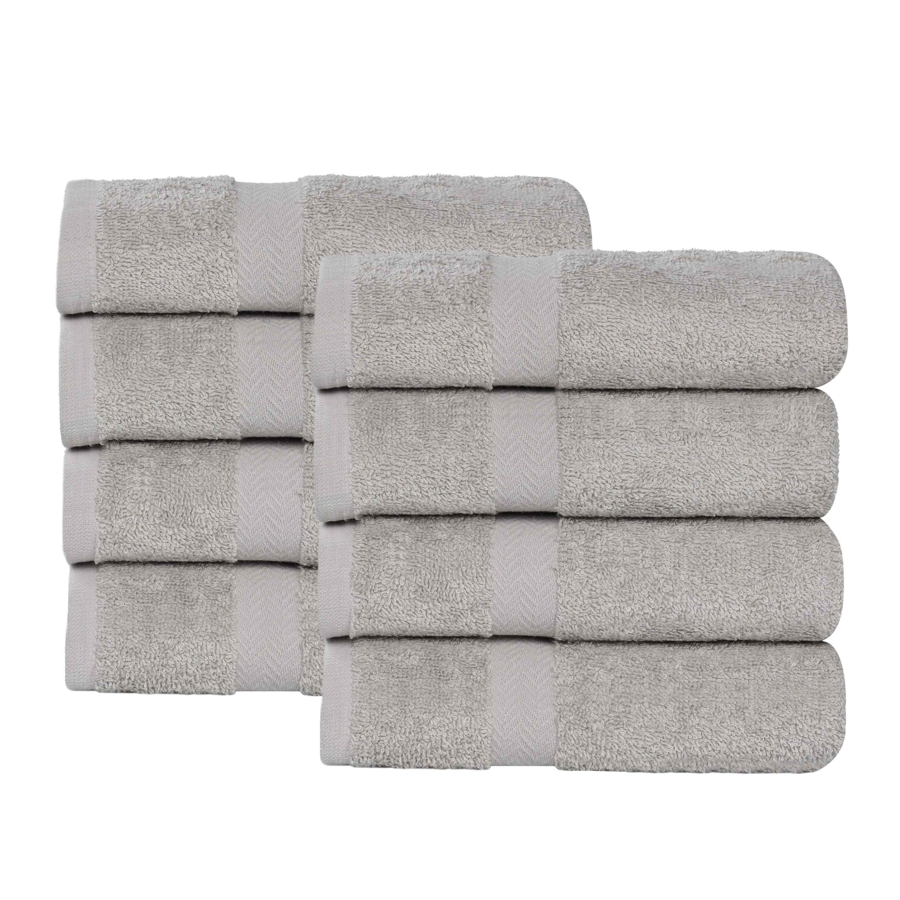 Franklin 100% Cotton Eco-Friendly 8-Piece Hand Towel Set | Soft Absorbent Bath & Kitchen Towels for Home, Gym & Travel