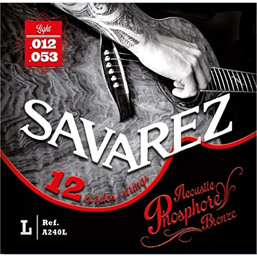 Savarez A240L Light Tension Classical Guitar Strings - Acoustic Phosphor Bronze, Gauge .012