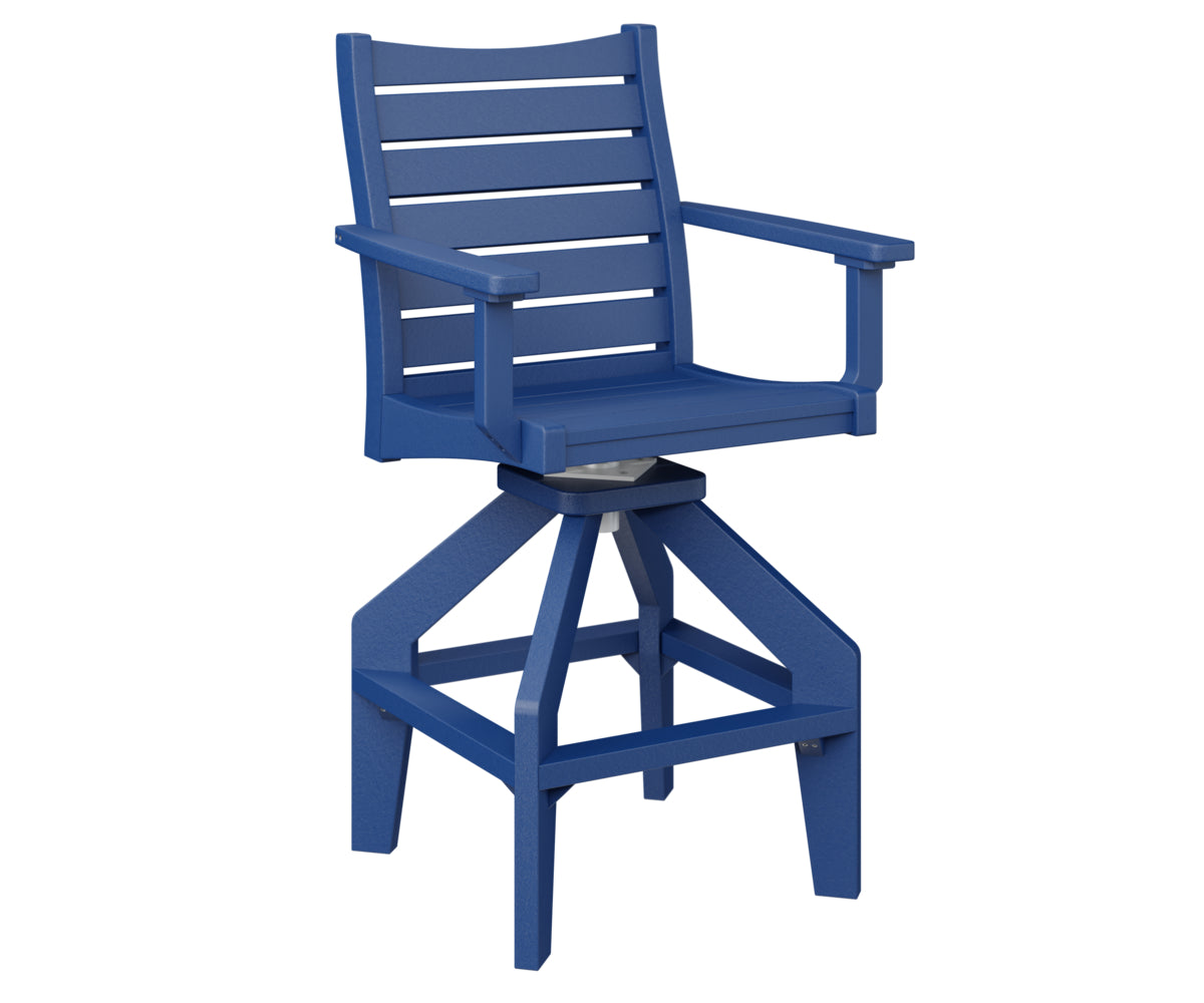 Berlin Gardens Bristol Swivel Bar Chair - Adjustable Height 360° Rotating Stool for Kitchen Island, Home Bar & Counter - Comfortable Modern Pub Seating with Footrest