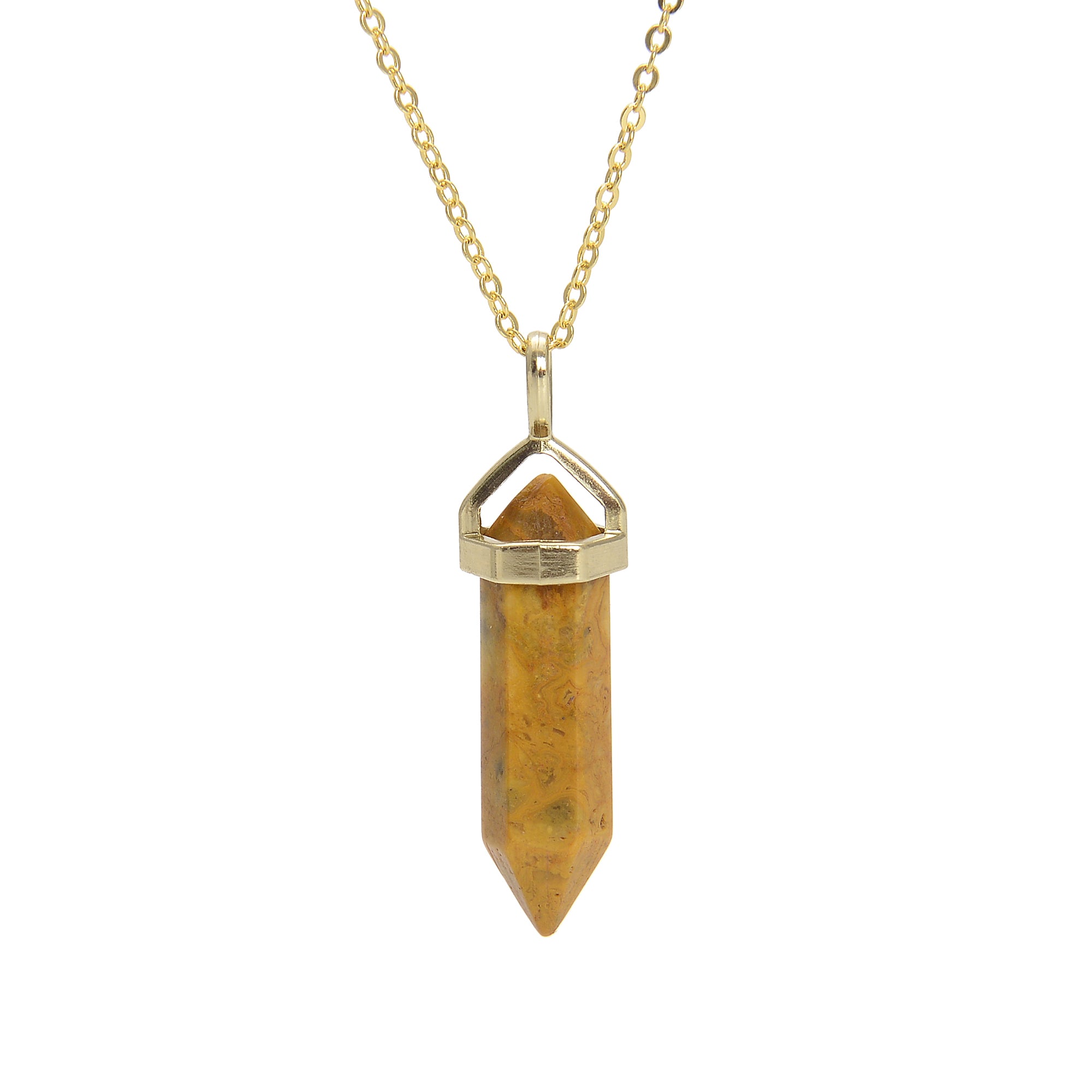 6 PCS Gold Plated Agate Pendulum Healing Pendant - 8x40mm with Loop Bail for Necklace, Chakra Balancing, Dowsing & Energy Work | Perfect for Meditation, Reiki & Spiritual Healing