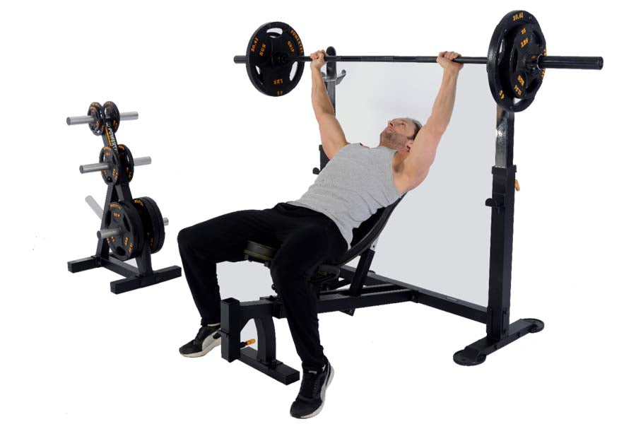 Powertec Workbench Olympic Bench - Heavy Duty Weight Bench for Home Gym Strength Training - Perfect for Powerlifting, Bodybuilding & CrossFit Workouts