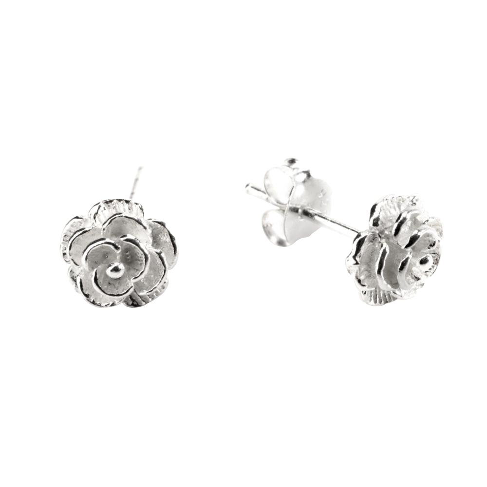 925 Sterling Silver Rose Flower Stud Earrings for Women - Elegant Polished Design for Everyday Wear, Date Nights & Special Occasions
