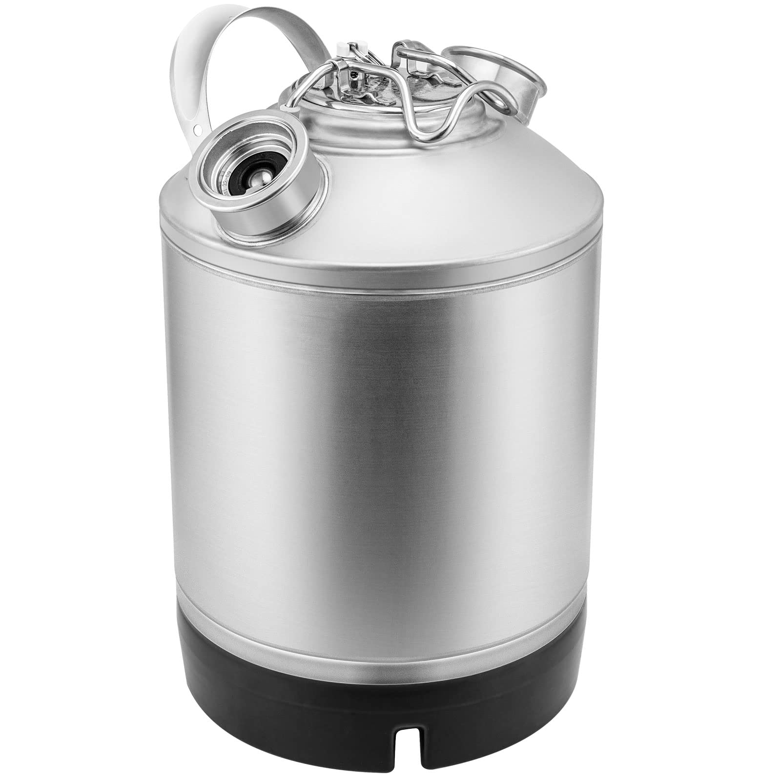 2.5 Gallon Cleaning Keg with Dual Head-Sankey D Ports & Rubber Base - Professional Beer Line Cleaning System for Homebrewers & Bars (Ideal for Draft Beer Maintenance & Brewery Equipment Sanitizing)