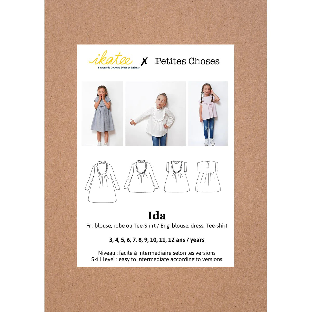 Ida Blouse and Dress Sewing Pattern for Girls Age 3-12 Years | DIY Kids Clothing | Perfect for Birthday Outfits, School Dresses & Special Occasions