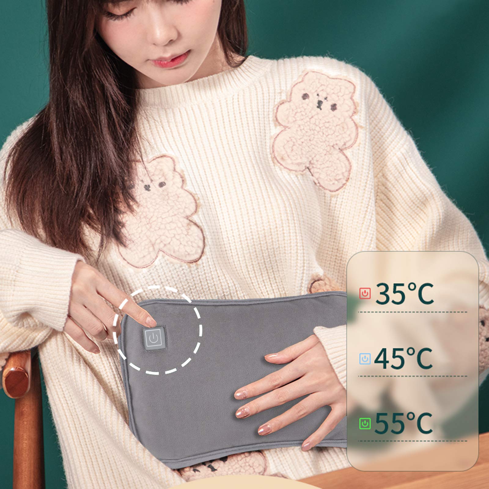Rechargeable Hot Water Bottle with Flannel Cover - Large Capacity Thermal Hand Warmer for Pain Relief, Cold Weather Comfort - Perfect for Winter, Camping & Home Use