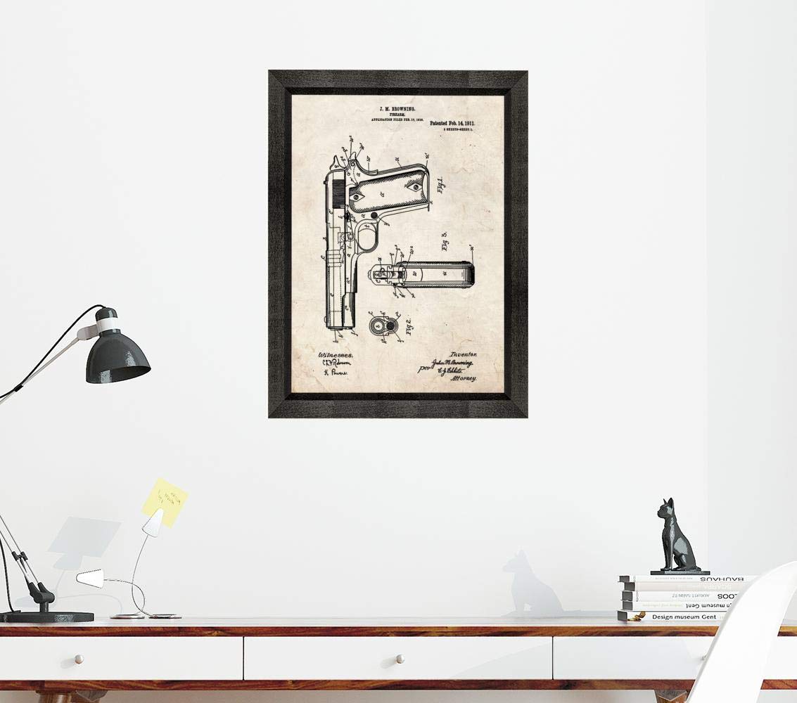 Vintage Colt 1911 Gun Patent Art Print - 16