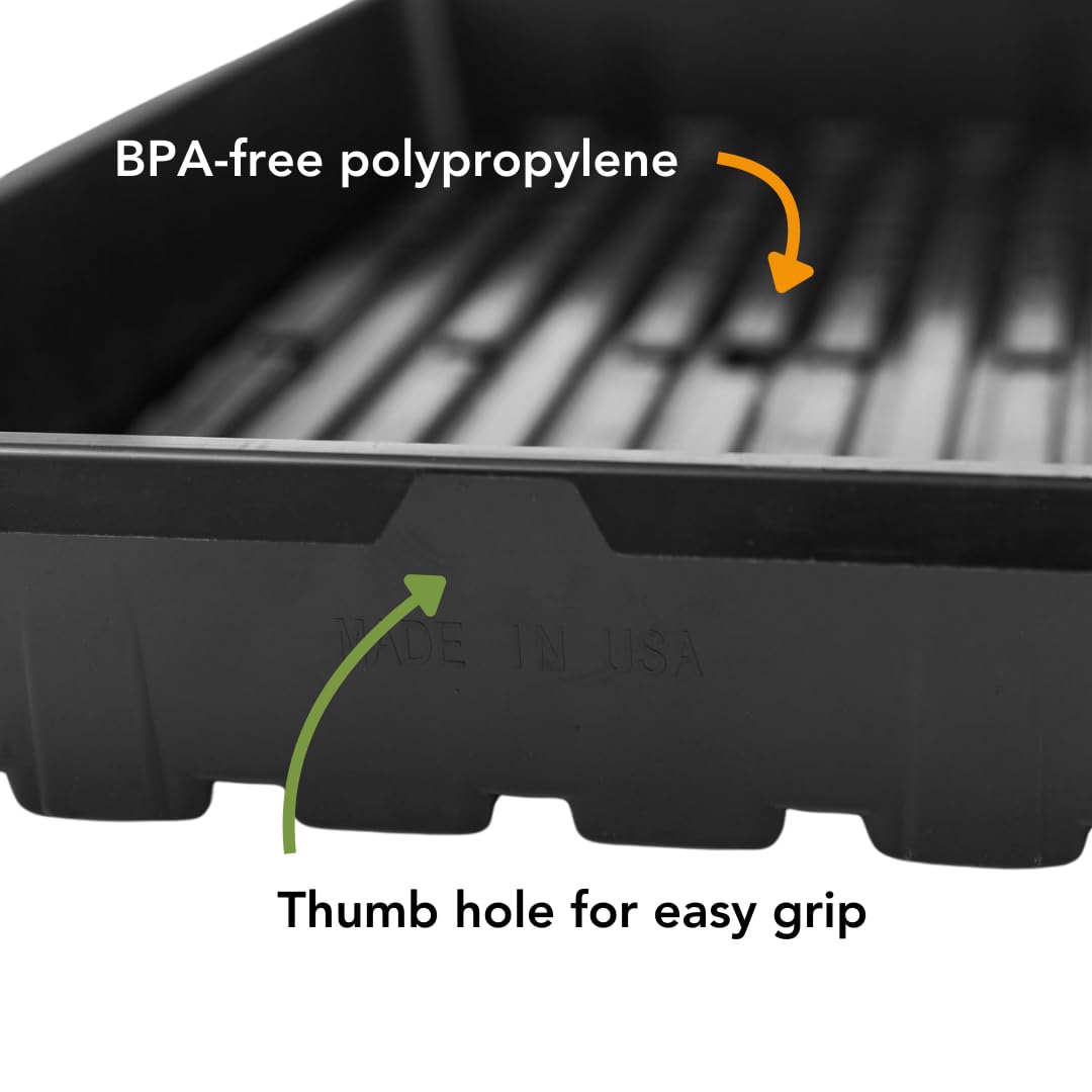 Bootstrap Farmer 1020 Seedling Tray with Drainage Holes - 5 Pack for Hydroponics, Microgreens & Indoor Gardening