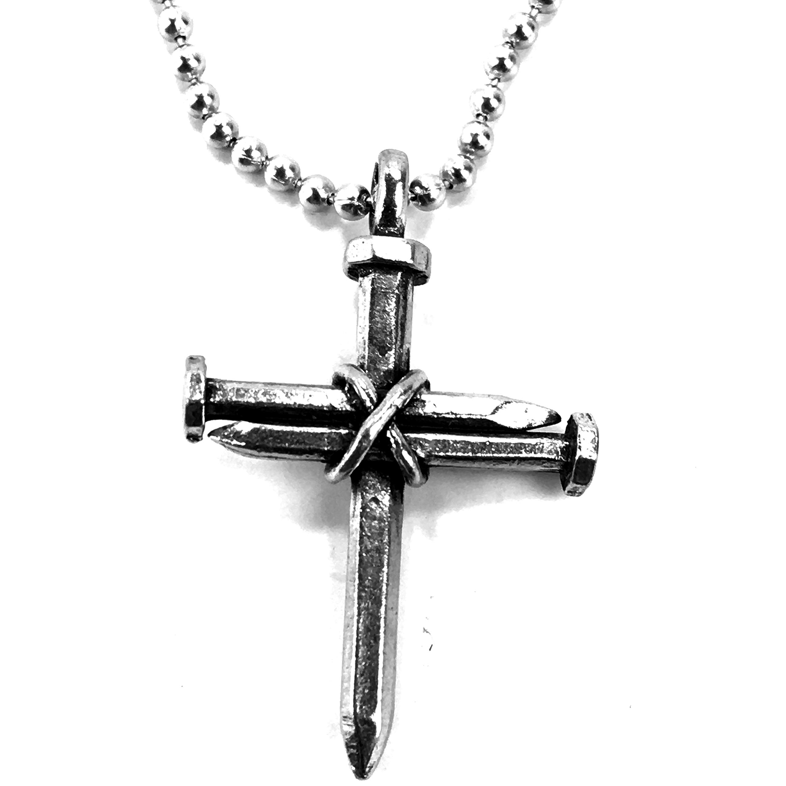 3 Nails Wire Wrapped Cross Necklace - Religious Jewelry for Men & Women