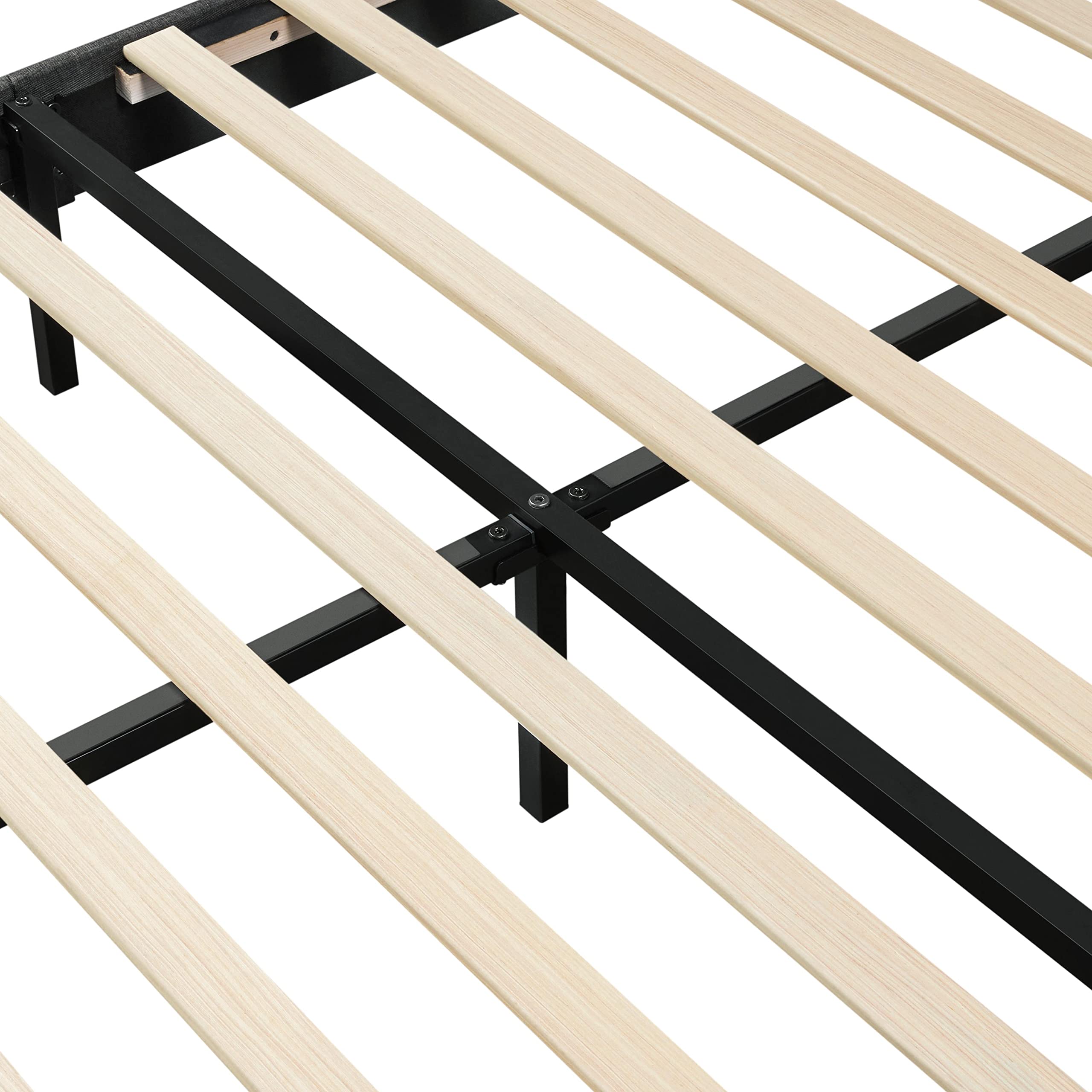 Topeakmart Full Size Upholstered Bed Frame with USB Ports & Headboard - Easy Assembly for Modern Bedrooms