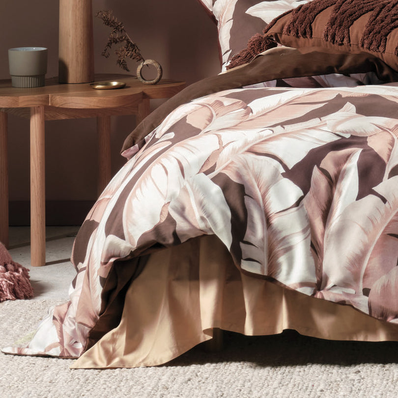 Linen House Kalena Cinnamon Quilt Cover Set - Queen Size Bedding with Soft Cotton Fabric - Perfect for Cozy Bedrooms & Guest Rooms