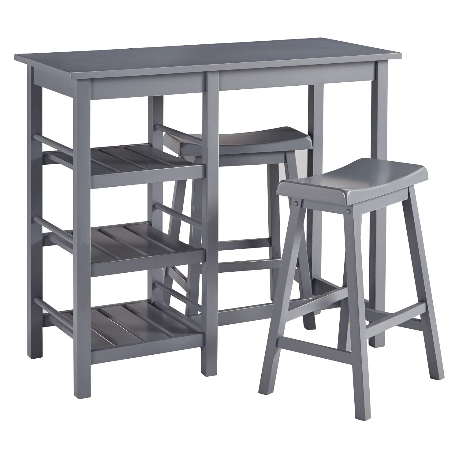 Progressive Furniture Counter Height Dining Table - 36 Inch Round Kitchen Table with Metal Base, Modern Gray Finish for Small Spaces, Breakfast Nook & Apartment Dining
