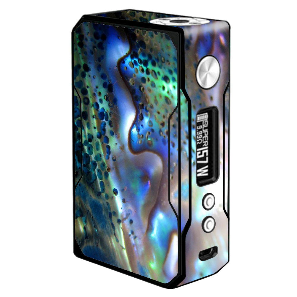 Voopoo Drag 157W Mod Abalone Pearl Sea Shell Design - Green & Blue Vape Skin | Stylish E-Cigarette Cover for Vaping Enthusiasts & Collectors