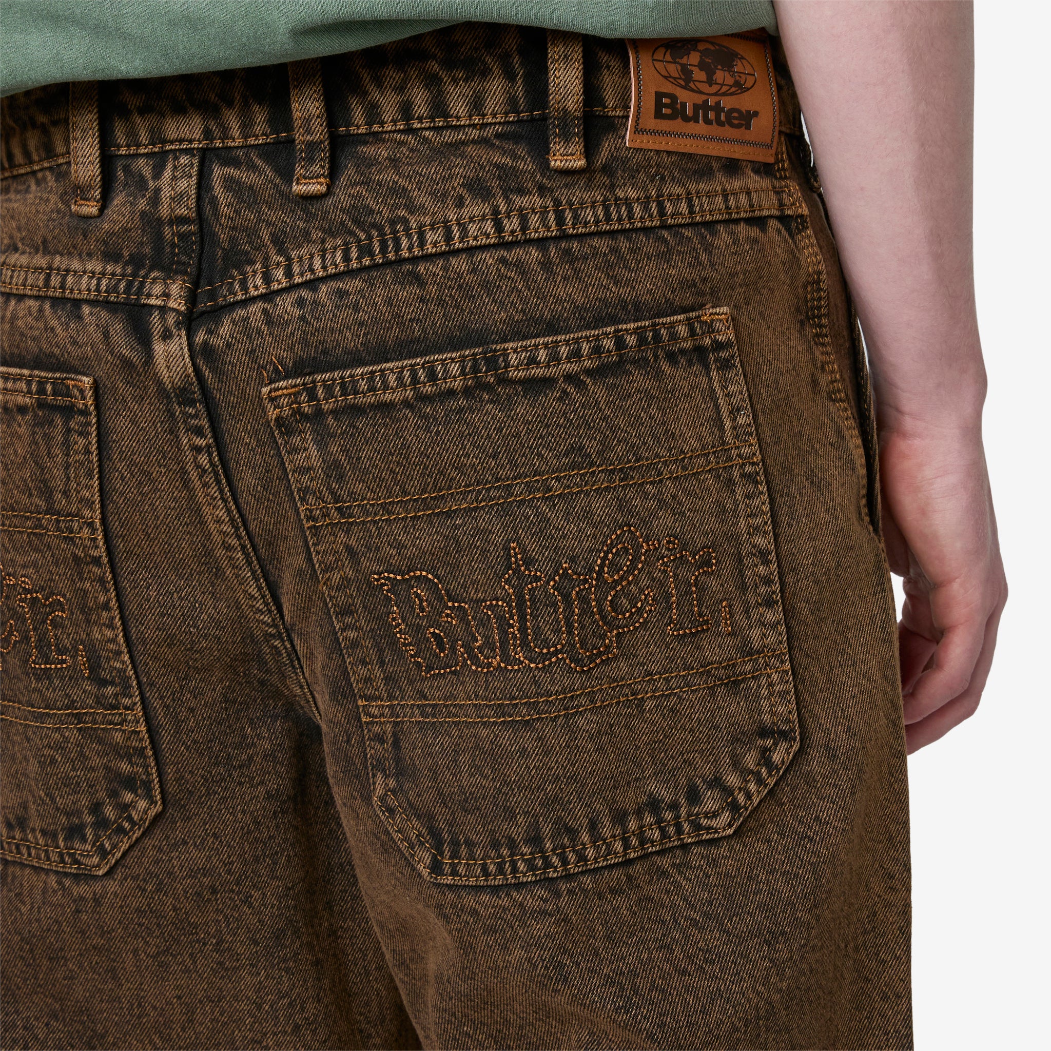 Vintage Acid Wash Brown Breakdown Denim Jeans for Men & Women - Distressed Skinny Jeans for Casual Wear, Street Style & Everyday Outfits