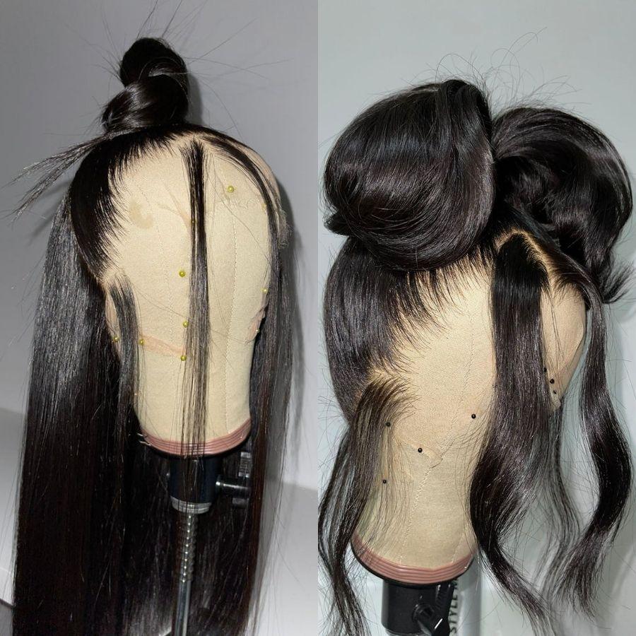 WOWANGEL Real HD Full Lace Wig Straight Human Hair Pre Plucked Natural Hairline for Women - Perfect for Daily Wear, Cosplay & Special Occasions