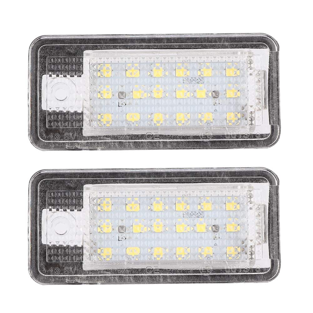 AQXreight LED License Plate Light - 1 Pair Super Bright White Car Rear Number Plate Lights for Audi A3 & S3 (2004-2012 Models) - Waterproof & Easy Installation for Night Driving Safety