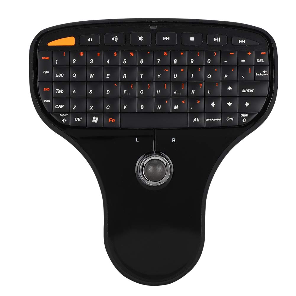 2.4G Wireless Mini Keyboard with Trackball - Compact USB Multimedia Keyboard & Touch Control Mouse Combo for PC, TV, and Smart Devices | Perfect for Home Office, Gaming, and Entertainment