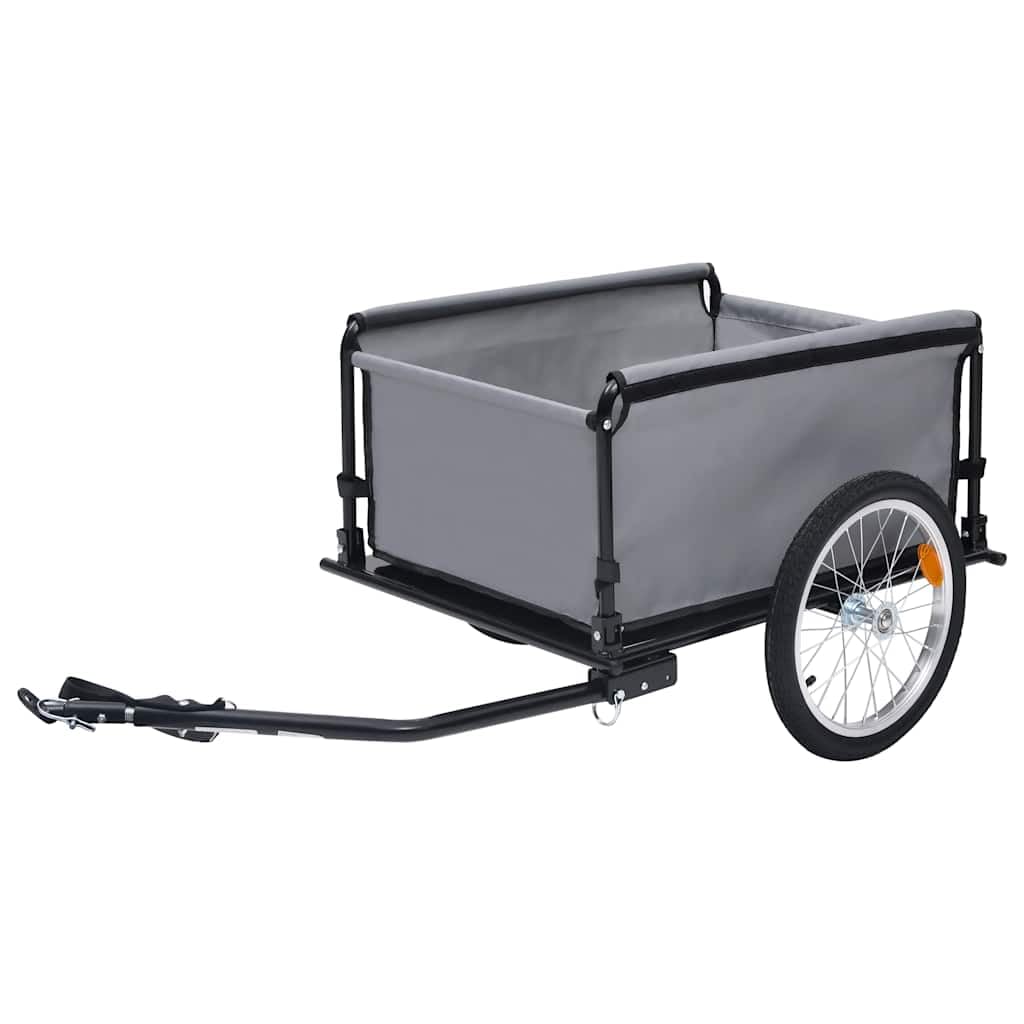 Premium Gray and Orange Bike Trailer - Heavy Duty 143.3 lb Capacity for Cycling, Camping & Family Outings