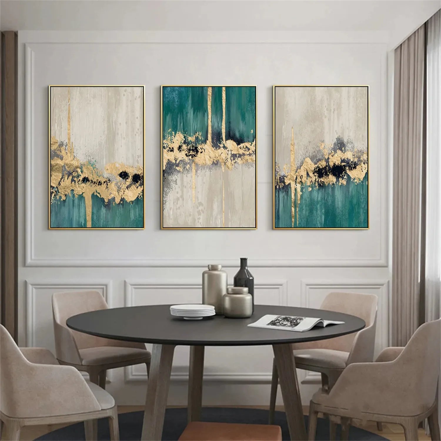 Abstract Painting Set of 3 - Modern Wall Art Canvas Prints #AB218 | Perfect for Living Room, Bedroom & Office Decor