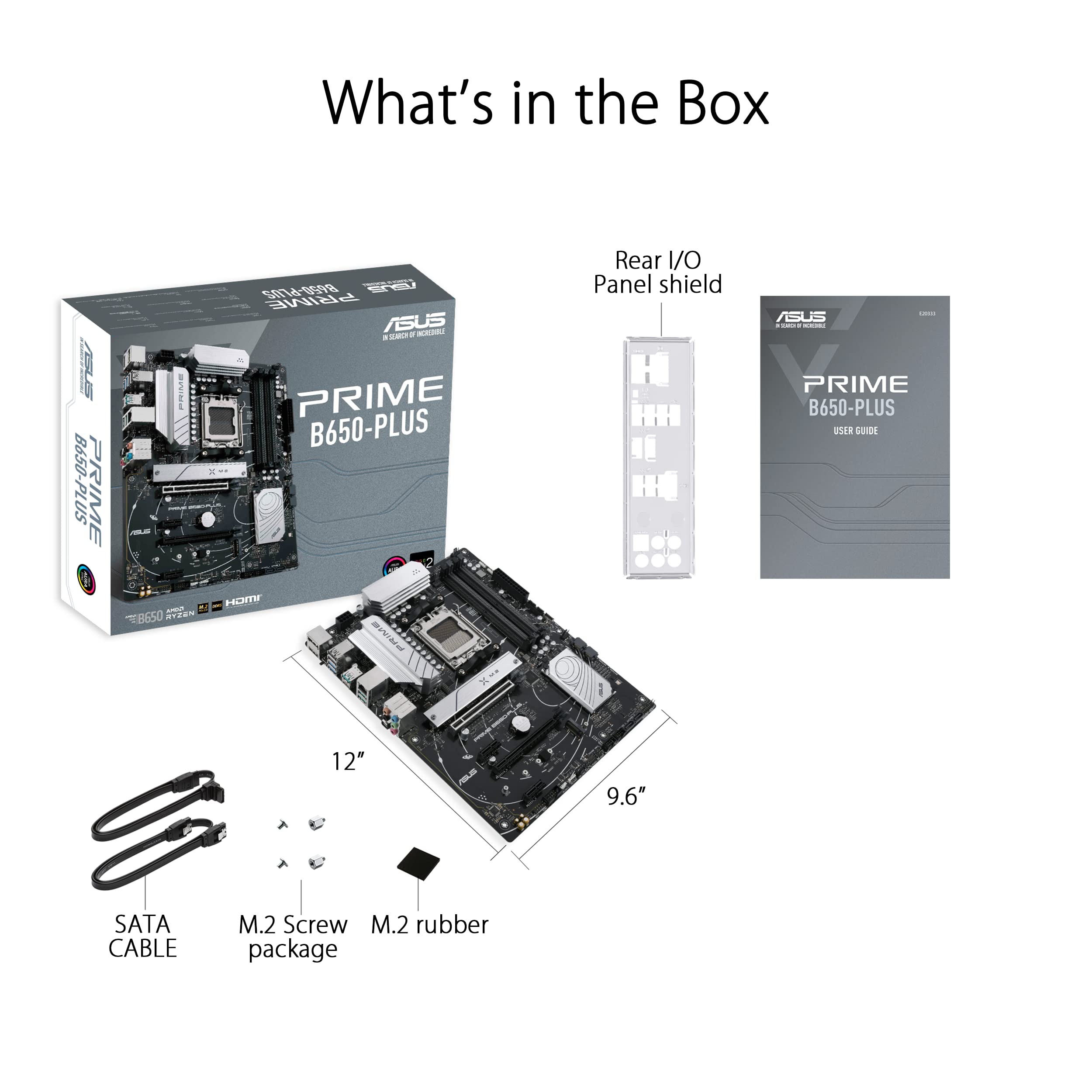 ASUS PRIME B650-PLUS AMD Ryzen AM5 ATX Motherboard - DDR5, PCIe 5.0 M.2, 2.5Gb LAN, USB 3.2 Gen 2/Type-C, USB4, Aura Sync RGB - Perfect for Gaming PC Builds & Content Creation Workstations
