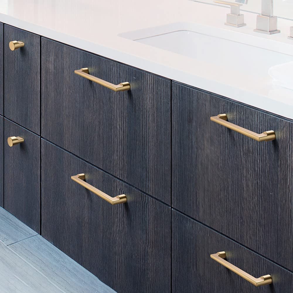 Gold Zinc Alloy Cabinet Drawer Handles - 2 Pack 192mm Hole Center Pulls for Kitchen Cabinets, Cupboards & Furniture - Elegant Hardware Upgrade for Home & Office Storage