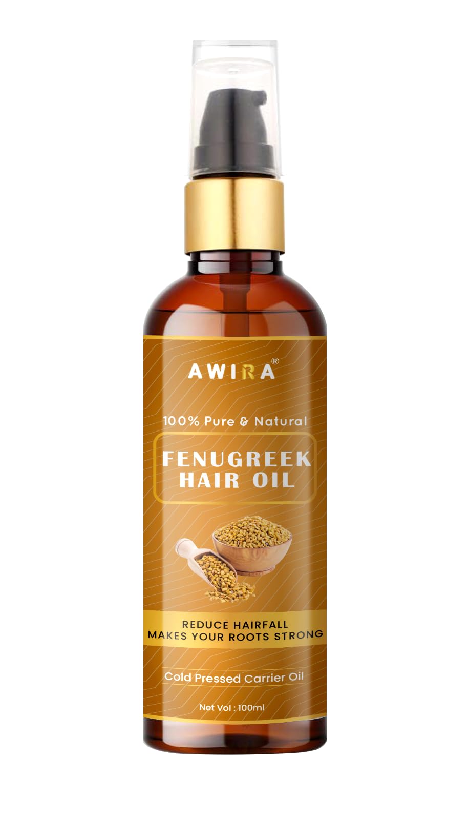Pure Awira Fenugreek Seed Essential Oil 100ml - 100% Natural, Undiluted for Skin & Hair Care - Promotes Healthy Skin & Hair Growth - Perfect for Aromatherapy, Massage & DIY Beauty Products