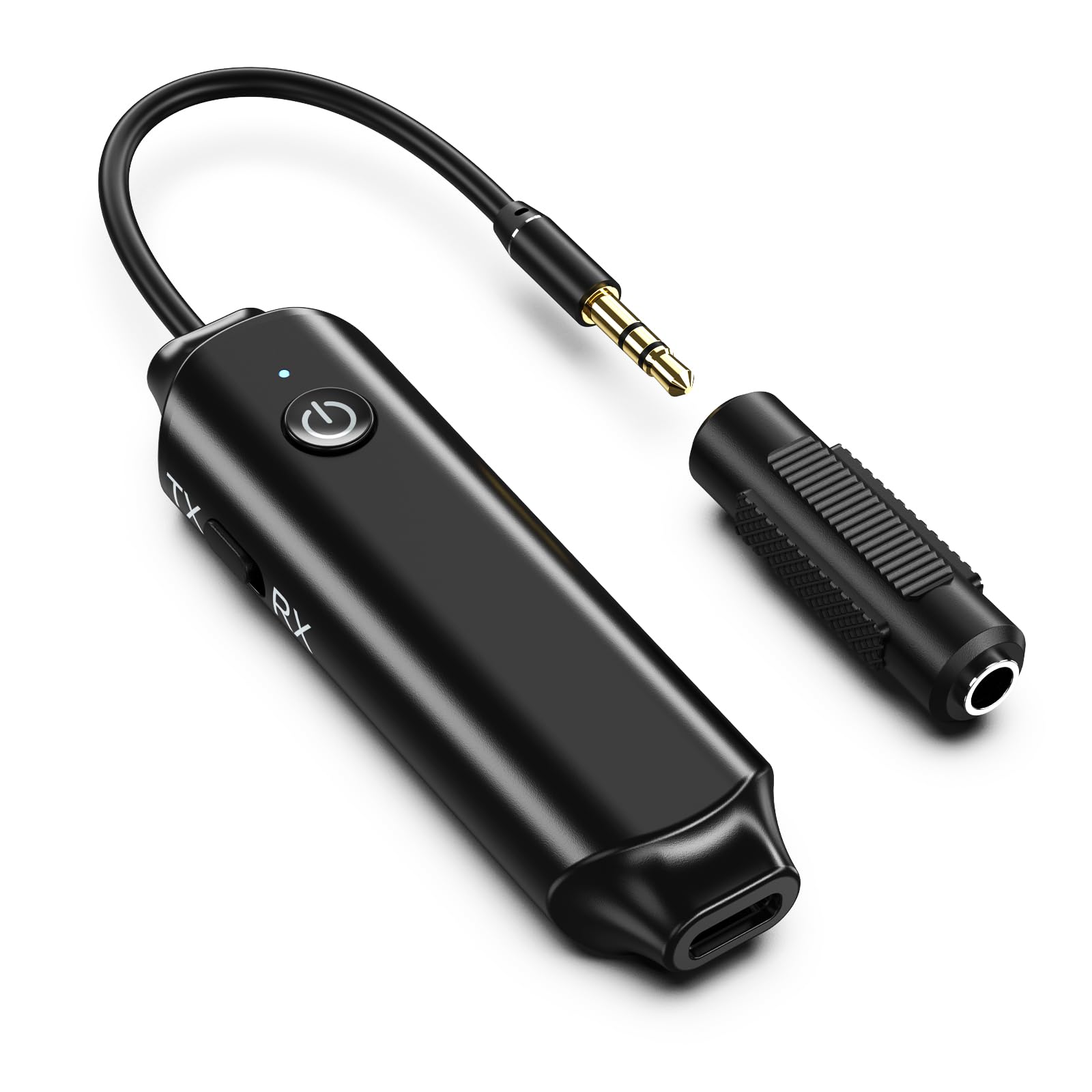 OQIMAX Bluetooth 5.0 Car Audio Adapter - Wireless 3.5mm AUX Bluetooth Transmitter & Receiver with Noise Cancellation, Low Latency for Car, Home, Travel - Compatible with Headphones, TV, Speakers & Stereo Systems | Perfect for Commuting, Gaming & Home Entertainment