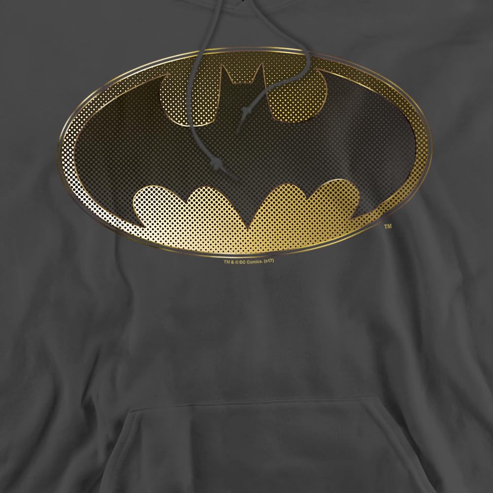 Trevco Batman Halftone Bat Unisex Hoodie for Men & Women - Soft Pullover Sweatshirt for Casual Wear, Cosplay & Superhero Fans