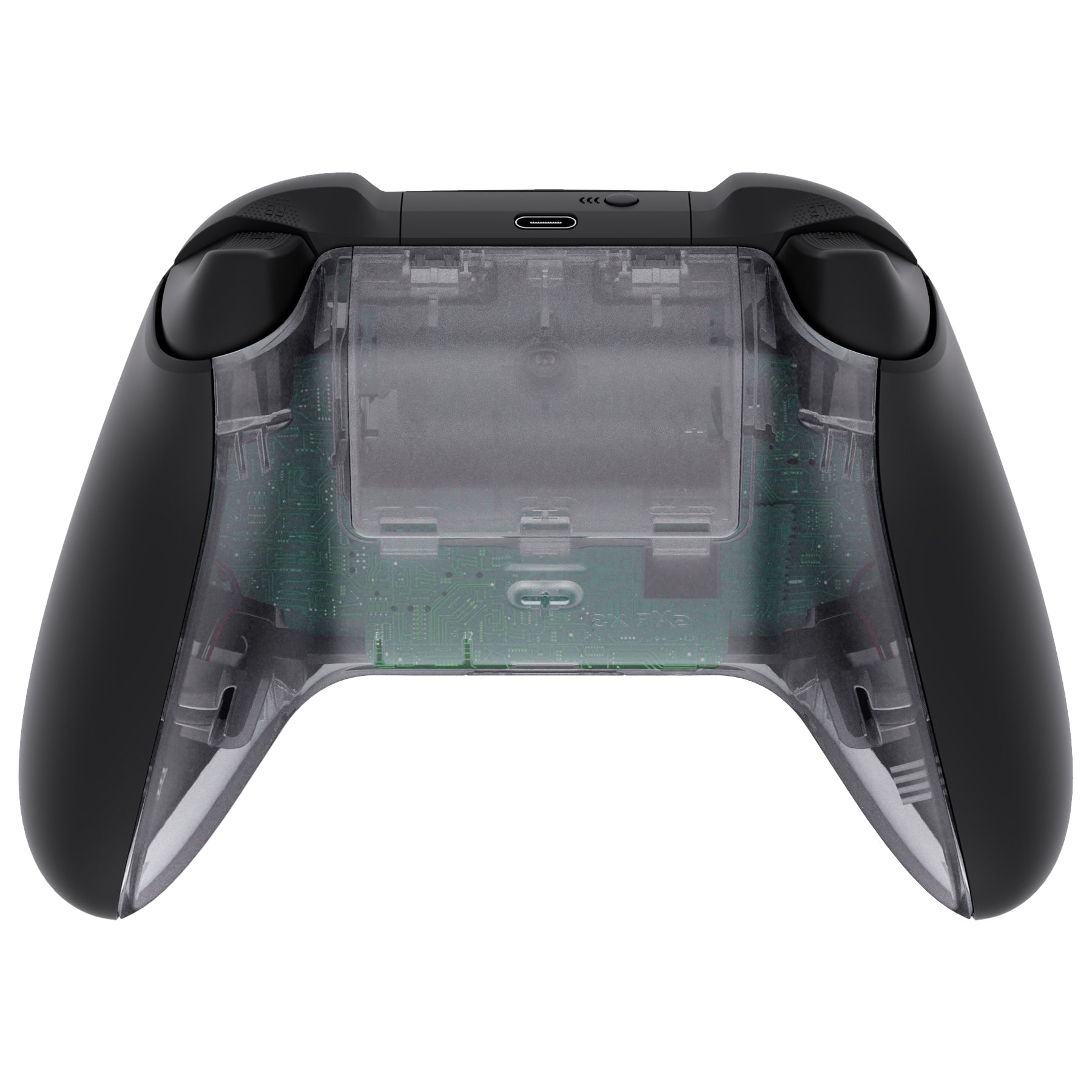 eXtremeRate Clear Custom Bottom Shell with Battery Cover for Xbox Series S/X Controller - DIY Replacement Backplate Cover for Xbox Core Controller Model 1914 - Perfect for Gaming Enthusiasts & Custom Mods - Controller & Side Rails Not Included - BX3M501