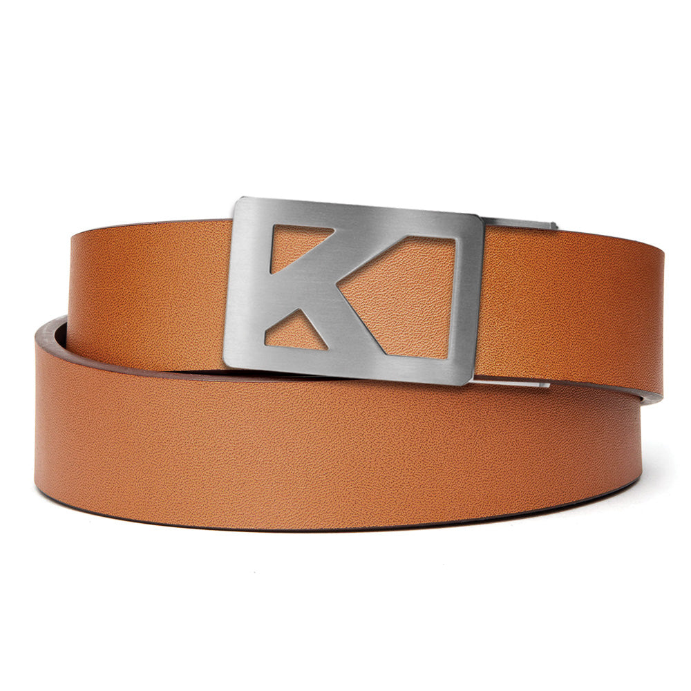 Classic Leather Belt with Tribute Buckle - 1.37