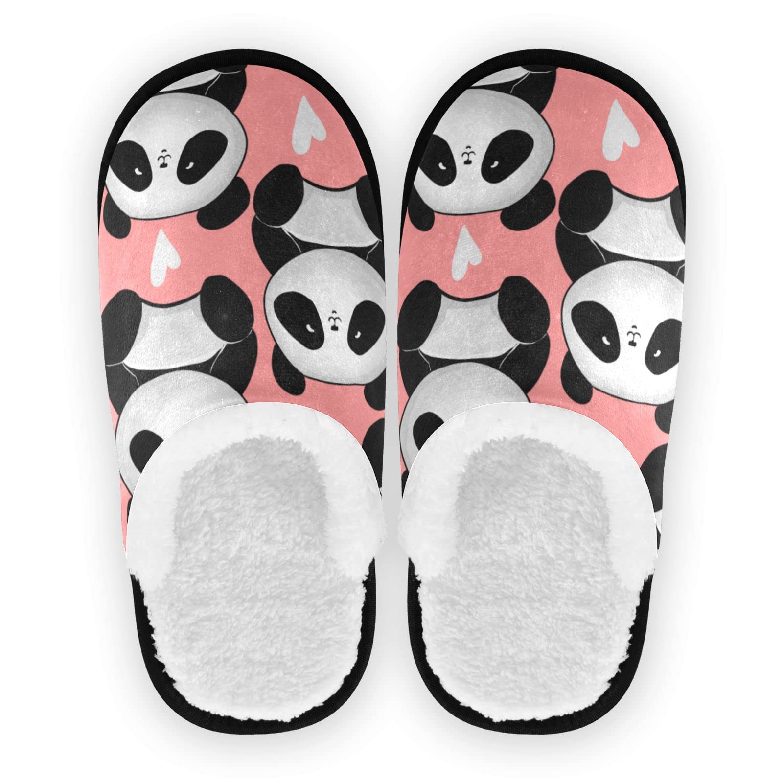 Vozoza Memory Foam Slippers for Women & Men - Cozy Panda Bear House Shoes with Non-Slip Sole for Indoor, Outdoor, Travel & Spa Use
