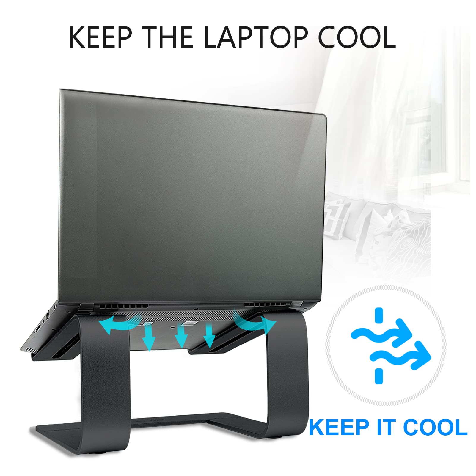Urmust Aluminum Laptop Stand for Desk - Adjustable Ergonomic Notebook Riser Holder Compatible with MacBook Air Pro, Dell, HP, Lenovo, Samsung, Alienware 11-15.6
