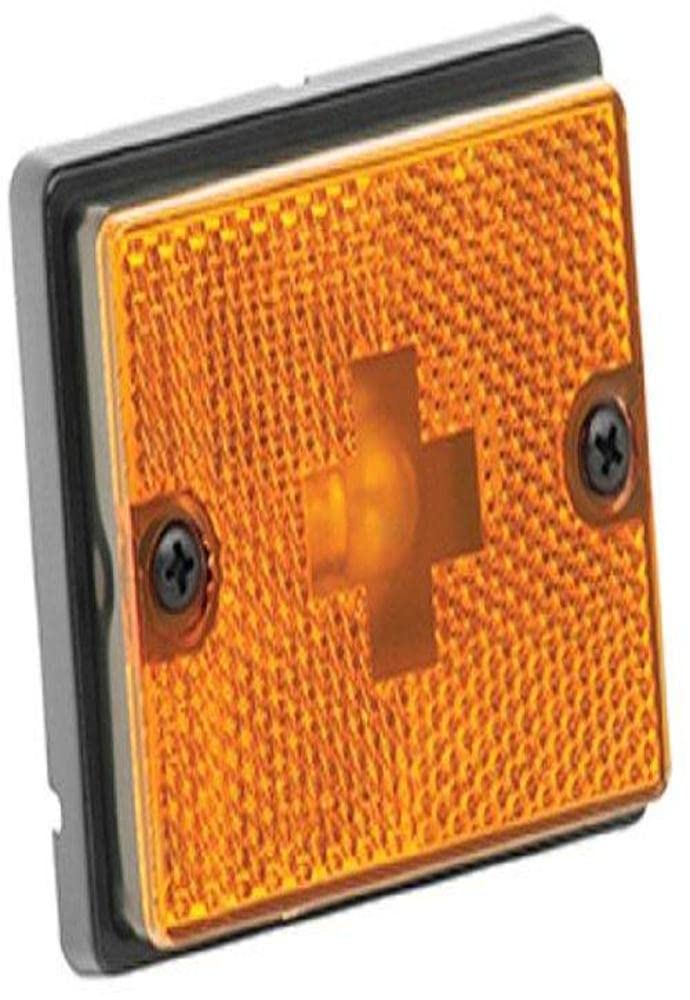 Wesbar Black Stud-Mount Side Marker & Clearance Light with Reflex Lens - Perfect for Trucks, Trailers & Commercial Vehicles