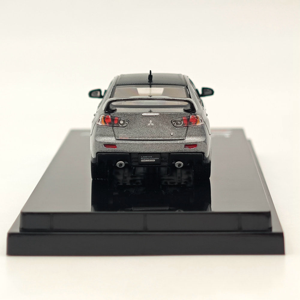 1/64 Scale Mitsubishi Lancer Evolution X Final Edition Diecast Model Car - Gray with Carbon Roof | Collectible Hobby Japan Miniature Vehicle for Display & Racing Enthusiasts | Perfect for Car Collections, Diorama Scenes & Gift Giving
